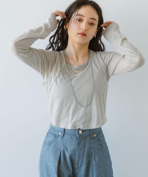 RAGEBLUE 【WOMENS】シアーレイヤードトップス ライトグレー FREE ウィメンズインナー レイジブルー 304329 and ST アンドエスティ(旧ドットエスティ) RAGEBLUE 【WOMENS】シアーレイヤードトップス ライトグレー FREE ウィメンズインナー レイジブルー 304329 and ST アンドエスティ(旧ドットエスティ)