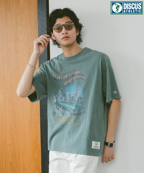 RAGEBLUE 【DISCUS】パウダーブリーチヴィンテージライクデザインTシャツ グリーン L メンズインナー レイジブルー 320233 and ST アンドエスティ(旧ドットエスティ) RAGEBLUE 【DISCUS】パウダーブリーチヴィンテージライクデザインTシャツ グリーン L メンズインナー レイジブルー 320233 and ST アンドエスティ(旧ドットエスティ)