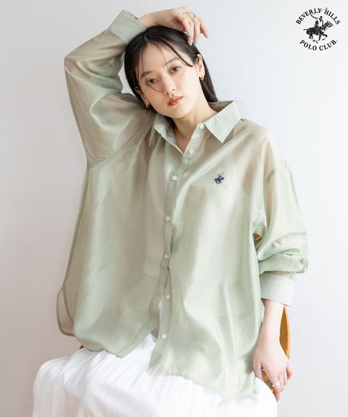 RAGEBLUE <新色登場>【WOMENS】シアールーズシャツ/BEVERLY HILLS POLO CLUB グリーン FREE ウィメンズインナー レイジブルー 323398 and ST アンドエスティ(旧ドットエスティ) RAGEBLUE <新色登場>【WOMENS】シアールーズシャツ/BEVERLY HILLS POLO CLUB グリーン FREE ウィメンズインナー レイジブルー 323398 and ST アンドエスティ(旧ドットエスティ)
