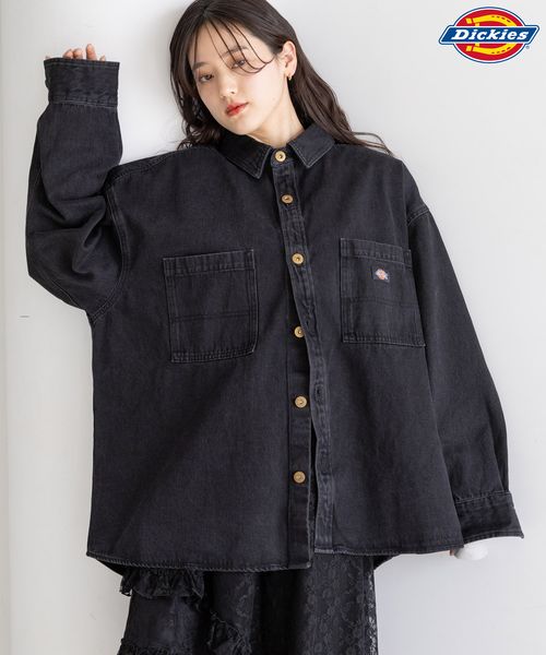 RAGEBLUE 【WOMENS】DICKIES/ディッキーズ デニムルーズシャツ ブラック FREE ウィメンズインナー レイジブルー 323401 and ST アンドエスティ(旧ドットエスティ) RAGEBLUE 【WOMENS】DICKIES/ディッキーズ デニムルーズシャツ ブラック FREE ウィメンズインナー レイジブルー 323401 and ST アンドエスティ(旧ドットエスティ)