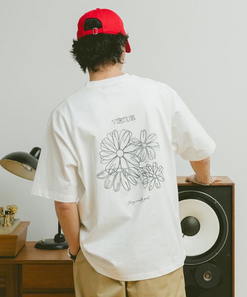 RAGEBLUE フラワー刺繍/オーバーサイズTシャツ ホワイト M メンズインナー レイジブルー 325614 and ST アンドエスティ(旧ドットエスティ) RAGEBLUE フラワー刺繍/オーバーサイズTシャツ ホワイト M メンズインナー レイジブルー 325614 and ST アンドエスティ(旧ドットエスティ)