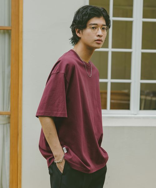 RAGEBLUE 【SIGNAL SPORTS】14s/ワンポイント刺繍オーバーサイズTシャツ ボルドー L メンズインナー レイジブルー 326192 and ST アンドエスティ(旧ドットエスティ) RAGEBLUE 【SIGNAL SPORTS】14s/ワンポイント刺繍オーバーサイズTシャツ ボルドー L メンズインナー レイジブルー 326192 and ST アンドエスティ(旧ドットエスティ)