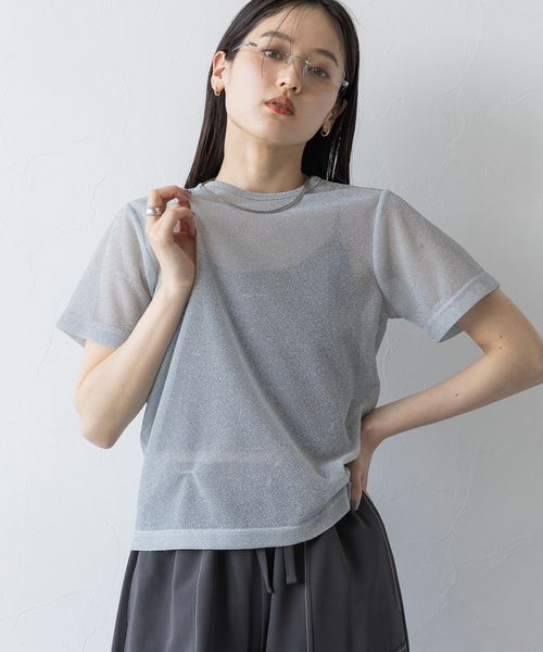 RAGEBLUE 【WOMENS】ラメシアーコンパクトTシャツ ライトグレー FREE ウィメンズインナー レイジブルー 328974 and ST アンドエスティ(旧ドットエスティ) RAGEBLUE 【WOMENS】ラメシアーコンパクトTシャツ ライトグレー FREE ウィメンズインナー レイジブルー 328974 and ST アンドエスティ(旧ドットエスティ)