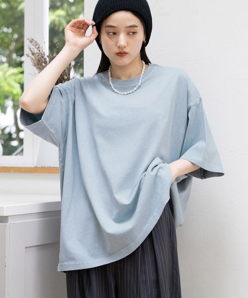 RAGEBLUE 【WOMENS】ロゴ刺繍ピグメントルーズTシャツ ライトブルー FREE ウィメンズインナー レイジブルー 328979 and ST アンドエスティ(旧ドットエスティ) RAGEBLUE 【WOMENS】ロゴ刺繍ピグメントルーズTシャツ ライトブルー FREE ウィメンズインナー レイジブルー 328979 and ST アンドエスティ(旧ドットエスティ)