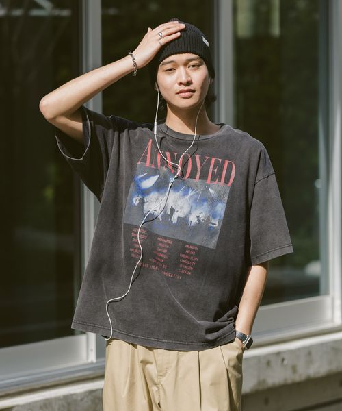 RAGEBLUE ヴィンテージライク/ブリーチバンドTシャツ シルバー M メンズインナー レイジブルー 329184 and ST アンドエスティ(旧ドットエスティ) RAGEBLUE ヴィンテージライク/ブリーチバンドTシャツ シルバー M メンズインナー レイジブルー 329184 and ST アンドエスティ(旧ドットエスティ)