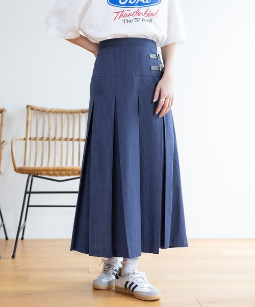 RAGEBLUE 【WOMENS】Wベルト/チェックプリーツミディスカート ブルー FREE ウィメンズボトムス レイジブルー 329510 and ST アンドエスティ(旧ドットエスティ) RAGEBLUE 【WOMENS】Wベルト/チェックプリーツミディスカート ブルー FREE ウィメンズボトムス レイジブルー 329510 and ST アンドエスティ(旧ドットエスティ)
