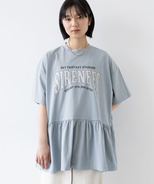 RAGEBLUE 【WOMENS】カレッジロゴプリント/ぺプラムTシャツ ライトブルー FREE ウィメンズインナー レイジブルー 417709 and ST アンドエスティ(旧ドットエスティ) RAGEBLUE 【WOMENS】カレッジロゴプリント/ぺプラムTシャツ ライトブルー FREE ウィメンズインナー レイジブルー 417709 and ST アンドエスティ(旧ドットエスティ)