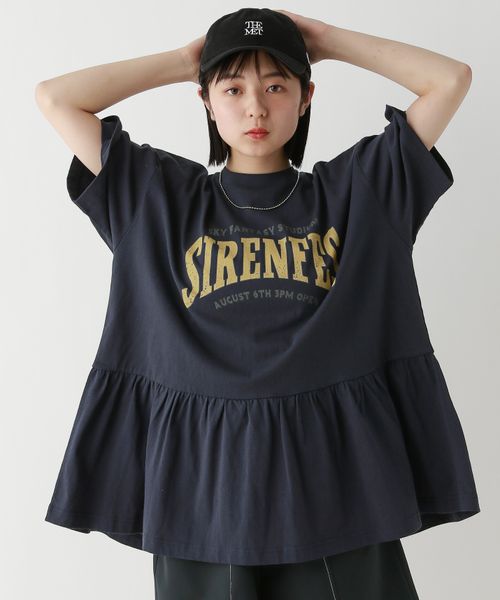 RAGEBLUE 【WOMENS】カレッジロゴプリント/ぺプラムTシャツ ネイビー FREE ウィメンズインナー レイジブルー 417709 and ST アンドエスティ(旧ドットエスティ) RAGEBLUE 【WOMENS】カレッジロゴプリント/ぺプラムTシャツ ネイビー FREE ウィメンズインナー レイジブルー 417709 and ST アンドエスティ(旧ドットエスティ)