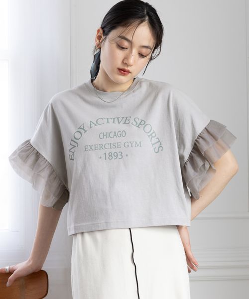 RAGEBLUE 【WOMENS】選べるショート&ロング丈/袖チュールロゴTシャツ ライトグレー M ウィメンズインナー レイジブルー 451323 and ST アンドエスティ(旧ドットエスティ) RAGEBLUE 【WOMENS】選べるショート&ロング丈/袖チュールロゴTシャツ ライトグレー M ウィメンズインナー レイジブルー 451323 and ST アンドエスティ(旧ドットエスティ)