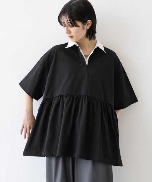 RAGEBLUE 【WOMENS】ティアードラガープルオーバー ブラック ウィメンズインナー レイジブルー 451931 and ST アンドエスティ(旧ドットエスティ) RAGEBLUE 【WOMENS】ティアードラガープルオーバー ブラック ウィメンズインナー レイジブルー 451931 and ST アンドエスティ(旧ドットエスティ)