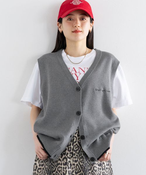 RAGEBLUE 【WOMENS】ミラノリブ/ワンポイント刺繍ベスト グレー FREE ウィメンズインナー レイジブルー 453393 and ST アンドエスティ(旧ドットエスティ) RAGEBLUE 【WOMENS】ミラノリブ/ワンポイント刺繍ベスト グレー FREE ウィメンズインナー レイジブルー 453393 and ST アンドエスティ(旧ドットエスティ)