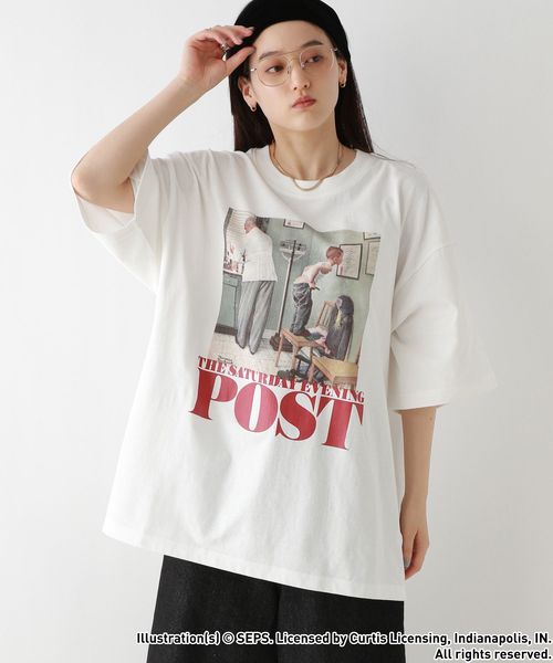 RAGEBLUE 【THE SATURDAY EVENING POST】コラボ/プリントTシャツ ホワイト L メンズインナー レイジブルー 492161 and ST アンドエスティ(旧ドットエスティ) RAGEBLUE 【THE SATURDAY EVENING POST】コラボ/プリントTシャツ ホワイト L メンズインナー レイジブルー 492161 and ST アンドエスティ(旧ドットエスティ)