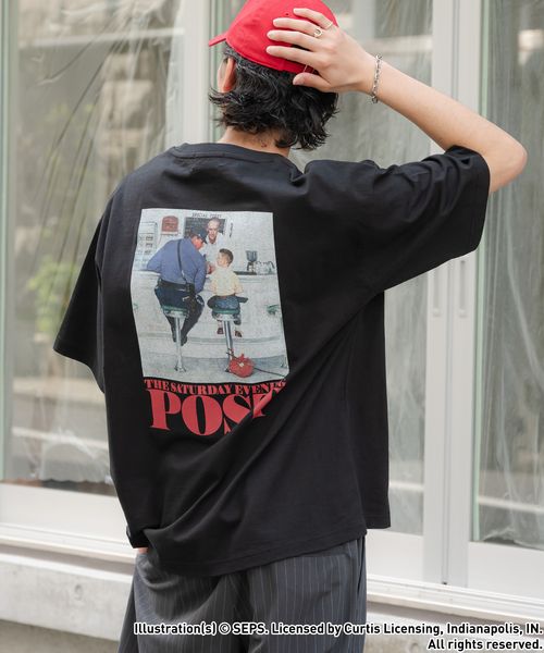 RAGEBLUE 【THE SATURDAY EVENING POST】コラボ/プリントTシャツ ブラック L メンズインナー レイジブルー 492161 and ST アンドエスティ(旧ドットエスティ) RAGEBLUE 【THE SATURDAY EVENING POST】コラボ/プリントTシャツ ブラック L メンズインナー レイジブルー 492161 and ST アンドエスティ(旧ドットエスティ)