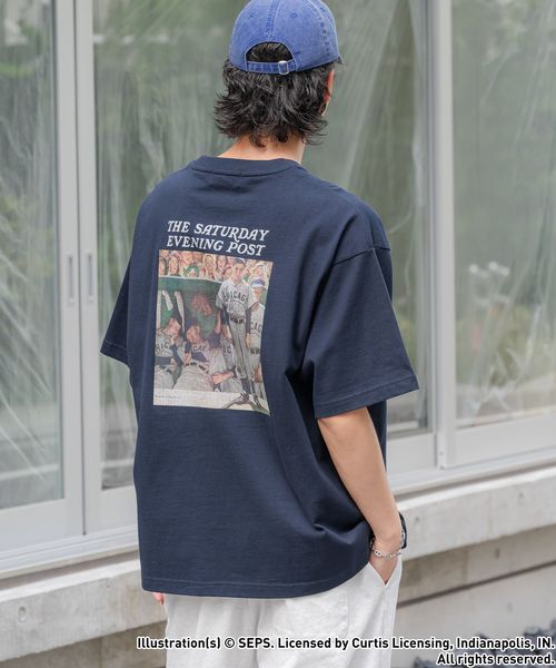 RAGEBLUE 【THE SATURDAY EVENING POST】コラボ/プリントTシャツ ネイビー M メンズインナー レイジブルー 492161 and ST アンドエスティ(旧ドットエスティ) RAGEBLUE 【THE SATURDAY EVENING POST】コラボ/プリントTシャツ ネイビー M メンズインナー レイジブルー 492161 and ST アンドエスティ(旧ドットエスティ)