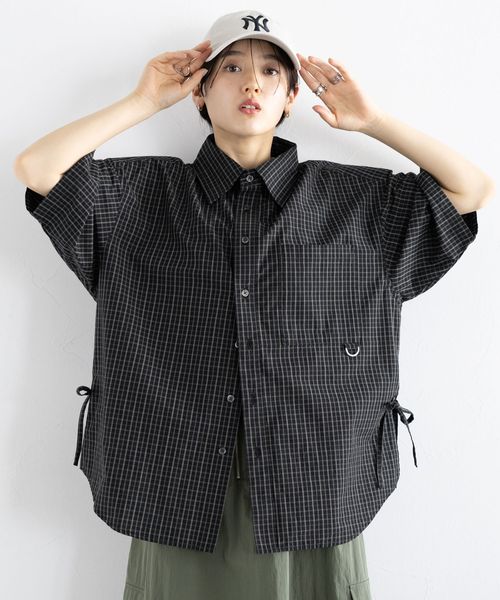 RAGEBLUE 【WOMENS】サイドリボンアソートオーバーシャツ ブラック FREE ウィメンズインナー レイジブルー 497983 and ST アンドエスティ(旧ドットエスティ) RAGEBLUE 【WOMENS】サイドリボンアソートオーバーシャツ ブラック FREE ウィメンズインナー レイジブルー 497983 and ST アンドエスティ(旧ドットエスティ)