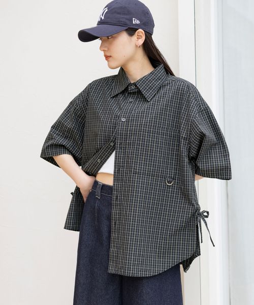 RAGEBLUE 【WOMENS】サイドリボンアソートオーバーシャツ ブラック FREE ウィメンズインナー レイジブルー 497983 and ST アンドエスティ(旧ドットエスティ) RAGEBLUE 【WOMENS】サイドリボンアソートオーバーシャツ ブラック FREE ウィメンズインナー レイジブルー 497983 and ST アンドエスティ(旧ドットエスティ)
