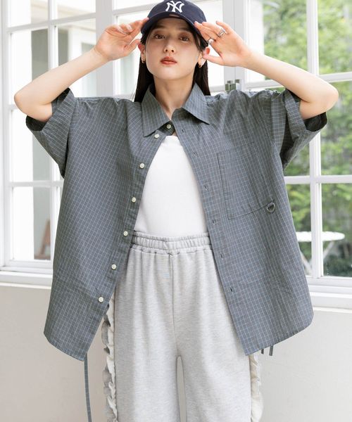 RAGEBLUE 【WOMENS】サイドリボンアソートオーバーシャツ グレー FREE ウィメンズインナー レイジブルー 497983 and ST アンドエスティ(旧ドットエスティ) RAGEBLUE 【WOMENS】サイドリボンアソートオーバーシャツ グレー FREE ウィメンズインナー レイジブルー 497983 and ST アンドエスティ(旧ドットエスティ)