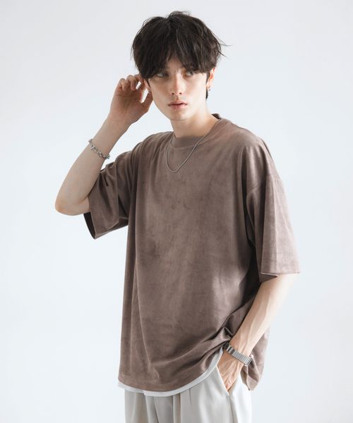 RAGEBLUE カットスウェードTシャツ ブラウン L メンズインナー レイジブルー 499082 and ST アンドエスティ(旧ドットエスティ) RAGEBLUE カットスウェードTシャツ ブラウン L メンズインナー レイジブルー 499082 and ST アンドエスティ(旧ドットエスティ)