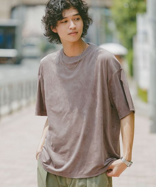 RAGEBLUE カットスウェード/ビッグシルエットTシャツ ブラウン L メンズインナー レイジブルー 499082 and ST アンドエスティ(旧ドットエスティ) RAGEBLUE カットスウェード/ビッグシルエットTシャツ ブラウン L メンズインナー レイジブルー 499082 and ST アンドエスティ(旧ドットエスティ)
