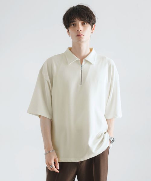 RAGEBLUE <追加予約>ピグメント加工/ダンボールハーフジップTシャツ ホワイト L メンズインナー レイジブルー 499195 and ST アンドエスティ(旧ドットエスティ) RAGEBLUE <追加予約>ピグメント加工/ダンボールハーフジップTシャツ ホワイト L メンズインナー レイジブルー 499195 and ST アンドエスティ(旧ドットエスティ)