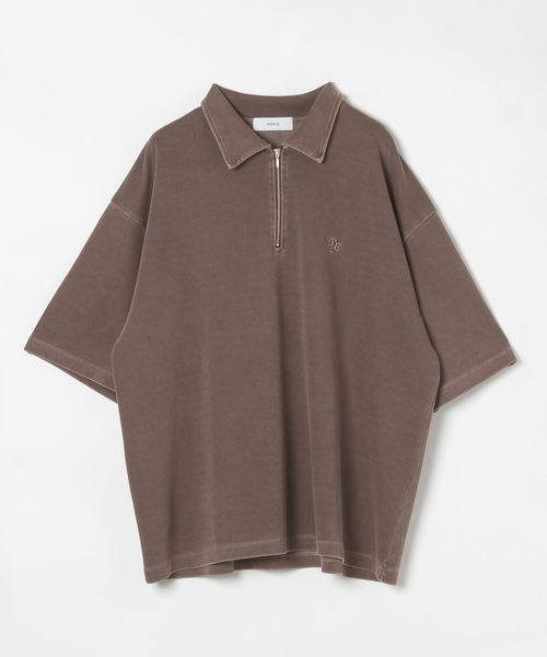 RAGEBLUE ピグメント加工/ダンボールハーフジップTシャツ ブラウン M メンズインナー レイジブルー 499195 and ST アンドエスティ(旧ドットエスティ) RAGEBLUE ピグメント加工/ダンボールハーフジップTシャツ ブラウン M メンズインナー レイジブルー 499195 and ST アンドエスティ(旧ドットエスティ)