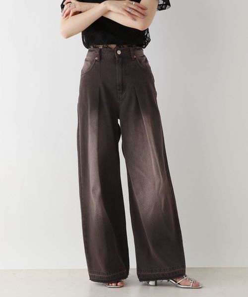 RAGEBLUE 【WOMENS】ヴィンテージライク/オーバーダイワイドデニムパンツ ブラック M ウィメンズボトムス レイジブルー 571215 and ST アンドエスティ(旧ドットエスティ) RAGEBLUE 【WOMENS】ヴィンテージライク/オーバーダイワイドデニムパンツ ブラック M ウィメンズボトムス レイジブルー 571215 and ST アンドエスティ(旧ドットエスティ)