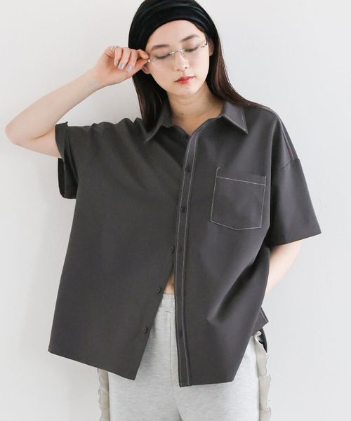 RAGEBLUE 【WOMENS】<セットアップ対応>TRステッチルーズシャツSS グレー FREE ウィメンズインナー レイジブルー 572243 and ST アンドエスティ(旧ドットエスティ) RAGEBLUE 【WOMENS】<セットアップ対応>TRステッチルーズシャツSS グレー FREE ウィメンズインナー レイジブルー 572243 and ST アンドエスティ(旧ドットエスティ)