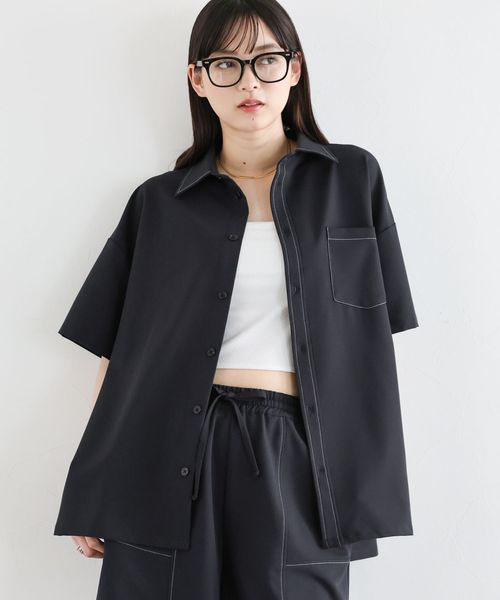 RAGEBLUE 【WOMENS】<セットアップ対応>TRステッチルーズシャツSS ネイビー FREE ウィメンズインナー レイジブルー 572243 and ST アンドエスティ(旧ドットエスティ) RAGEBLUE 【WOMENS】<セットアップ対応>TRステッチルーズシャツSS ネイビー FREE ウィメンズインナー レイジブルー 572243 and ST アンドエスティ(旧ドットエスティ)