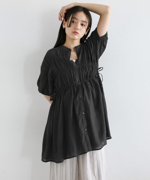 RAGEBLUE 【WOMENS】2WAY/楊柳ギャザーチュニック ブラック FREE ウィメンズインナー レイジブルー 572306 and ST アンドエスティ(旧ドットエスティ) RAGEBLUE 【WOMENS】2WAY/楊柳ギャザーチュニック ブラック FREE ウィメンズインナー レイジブルー 572306 and ST アンドエスティ(旧ドットエスティ)