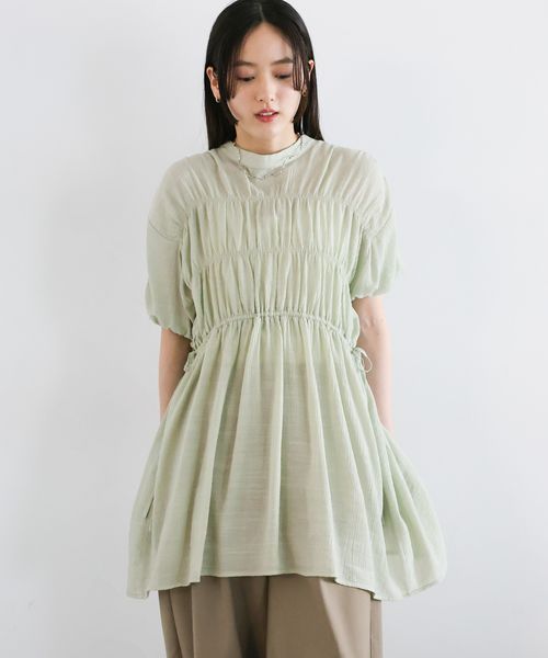 RAGEBLUE 【WOMENS】2WAY/楊柳ギャザーチュニック グリーン FREE ウィメンズインナー レイジブルー 572306 and ST アンドエスティ(旧ドットエスティ) RAGEBLUE 【WOMENS】2WAY/楊柳ギャザーチュニック グリーン FREE ウィメンズインナー レイジブルー 572306 and ST アンドエスティ(旧ドットエスティ)