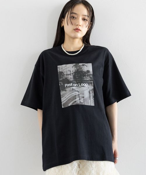RAGEBLUE 【WOMENS】モノクログラフィックプリントTシャツ ナチュラル FREE ウィメンズインナー レイジブルー 572310 and ST アンドエスティ(旧ドットエスティ) RAGEBLUE 【WOMENS】モノクログラフィックプリントTシャツ ナチュラル FREE ウィメンズインナー レイジブルー 572310 and ST アンドエスティ(旧ドットエスティ)