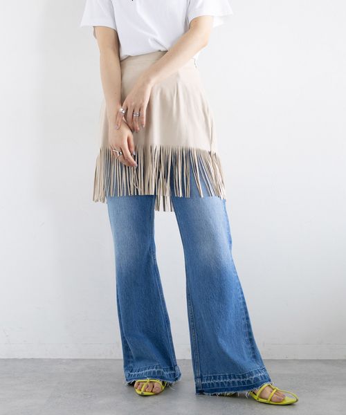 RAGEBLUE 【WOMENS】スウェードフリンジレイヤードスカート ホワイト FREE ウィメンズボトムス レイジブルー 572341 and ST アンドエスティ(旧ドットエスティ) RAGEBLUE 【WOMENS】スウェードフリンジレイヤードスカート ホワイト FREE ウィメンズボトムス レイジブルー 572341 and ST アンドエスティ(旧ドットエスティ)