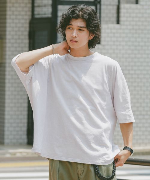 RAGEBLUE ドルマンスリーブ/ピグメント加工Tシャツ ライトグレー M メンズインナー レイジブルー 575254 and ST アンドエスティ(旧ドットエスティ) RAGEBLUE ドルマンスリーブ/ピグメント加工Tシャツ ライトグレー M メンズインナー レイジブルー 575254 and ST アンドエスティ(旧ドットエスティ)