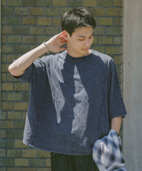 RAGEBLUE ドルマンスリーブ/ヴィンテージライクピグメントTシャツ ネイビー L メンズインナー レイジブルー 575254 and ST アンドエスティ(旧ドットエスティ) RAGEBLUE ドルマンスリーブ/ヴィンテージライクピグメントTシャツ ネイビー L メンズインナー レイジブルー 575254 and ST アンドエスティ(旧ドットエスティ)