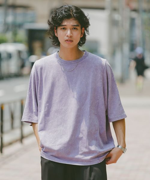 RAGEBLUE ドルマンスリーブ/ピグメント加工Tシャツ パープル M メンズインナー レイジブルー 575254 and ST アンドエスティ(旧ドットエスティ) RAGEBLUE ドルマンスリーブ/ピグメント加工Tシャツ パープル M メンズインナー レイジブルー 575254 and ST アンドエスティ(旧ドットエスティ)