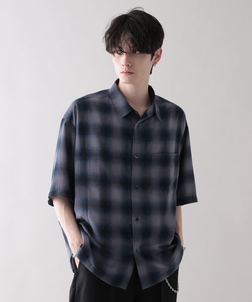 RAGEBLUE オンブレチェック/シアーシャツ ブルー M メンズインナー レイジブルー 575302 and ST アンドエスティ(旧ドットエスティ) RAGEBLUE オンブレチェック/シアーシャツ ブルー M メンズインナー レイジブルー 575302 and ST アンドエスティ(旧ドットエスティ)