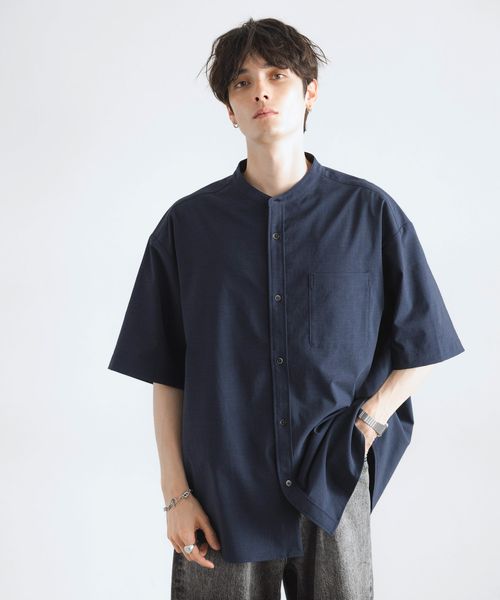 RAGEBLUE <接触冷感>オーバーサイズ/バンドカラーシャツ ネイビー M メンズインナー レイジブルー 577752 and ST アンドエスティ(旧ドットエスティ) RAGEBLUE <接触冷感>オーバーサイズ/バンドカラーシャツ ネイビー M メンズインナー レイジブルー 577752 and ST アンドエスティ(旧ドットエスティ)