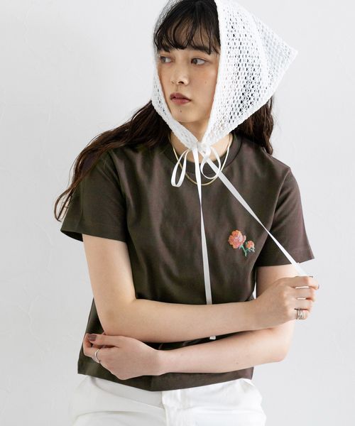 RAGEBLUE 【WOMENS】ピクセルフラワープリントTシャツ ブラウン FREE ウィメンズインナー レイジブルー 579548 and ST アンドエスティ(旧ドットエスティ) RAGEBLUE 【WOMENS】ピクセルフラワープリントTシャツ ブラウン FREE ウィメンズインナー レイジブルー 579548 and ST アンドエスティ(旧ドットエスティ)