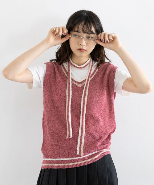 RAGEBLUE 【WOMENS】ファンシーヤーンニットベスト ピンク FREE ウィメンズインナー レイジブルー 579606 and ST アンドエスティ(旧ドットエスティ) RAGEBLUE 【WOMENS】ファンシーヤーンニットベスト ピンク FREE ウィメンズインナー レイジブルー 579606 and ST アンドエスティ(旧ドットエスティ)