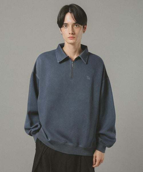 RAGEBLUE <新色予約>ピグメント加工/ダンボールハーフジップスウェット ネイビー L メンズインナー レイジブルー 588488 and ST アンドエスティ(旧ドットエスティ) RAGEBLUE <新色予約>ピグメント加工/ダンボールハーフジップスウェット ネイビー L メンズインナー レイジブルー 588488 and ST アンドエスティ(旧ドットエスティ)
