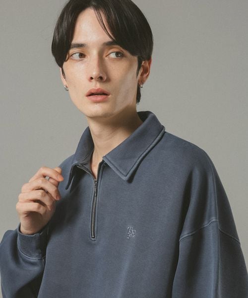 RAGEBLUE <新色予約>ピグメント加工/ダンボールハーフジップスウェット ネイビー L メンズインナー レイジブルー 588488 and ST アンドエスティ(旧ドットエスティ) RAGEBLUE <新色予約>ピグメント加工/ダンボールハーフジップスウェット ネイビー L メンズインナー レイジブルー 588488 and ST アンドエスティ(旧ドットエスティ)