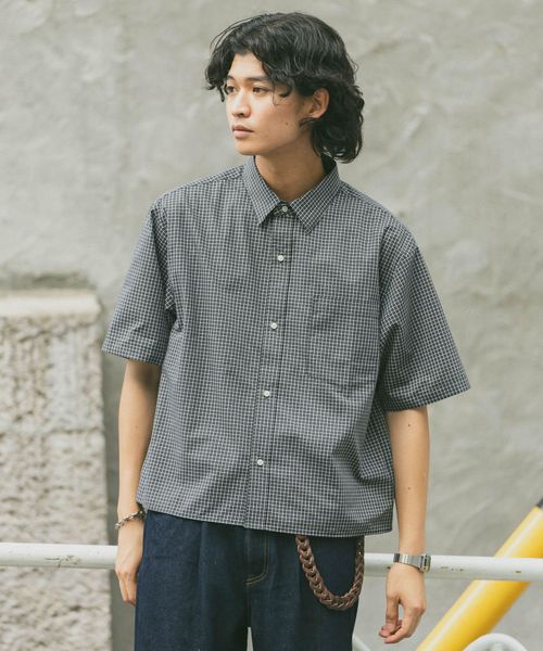 RAGEBLUE クロップドミニチェックシャツ ブラック L メンズインナー レイジブルー 588642 and ST アンドエスティ(旧ドットエスティ) RAGEBLUE クロップドミニチェックシャツ ブラック L メンズインナー レイジブルー 588642 and ST アンドエスティ(旧ドットエスティ)