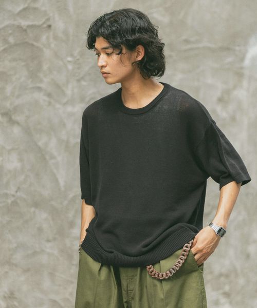RAGEBLUE サマーニットクルーネックTシャツ ブラック M メンズインナー レイジブルー 588654 and ST アンドエスティ(旧ドットエスティ) RAGEBLUE サマーニットクルーネックTシャツ ブラック M メンズインナー レイジブルー 588654 and ST アンドエスティ(旧ドットエスティ)