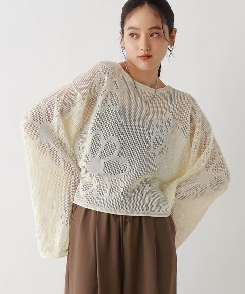 RAGEBLUE 【WOMENS】フラワーモチーフ/透かし編みサマーニット2 ホワイト FREE ウィメンズインナー レイジブルー 588948 and ST アンドエスティ(旧ドットエスティ) RAGEBLUE 【WOMENS】フラワーモチーフ/透かし編みサマーニット2 ホワイト FREE ウィメンズインナー レイジブルー 588948 and ST アンドエスティ(旧ドットエスティ)