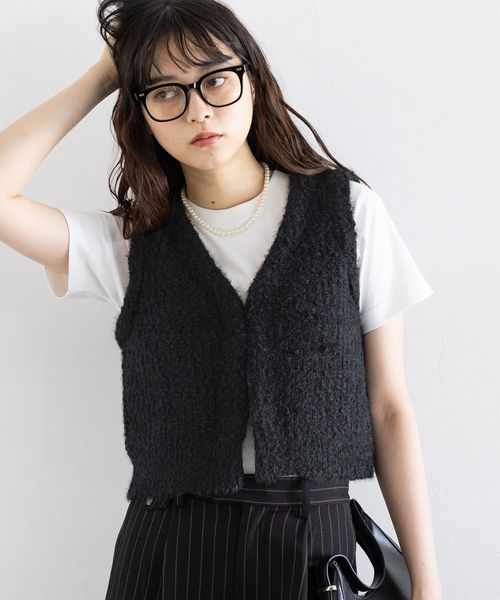 RAGEBLUE 【WOMENS】フロントフック/Vネックスラブニットベスト ブラック FREE ウィメンズインナー レイジブルー 589178 and ST アンドエスティ(旧ドットエスティ) RAGEBLUE 【WOMENS】フロントフック/Vネックスラブニットベスト ブラック FREE ウィメンズインナー レイジブルー 589178 and ST アンドエスティ(旧ドットエスティ)
