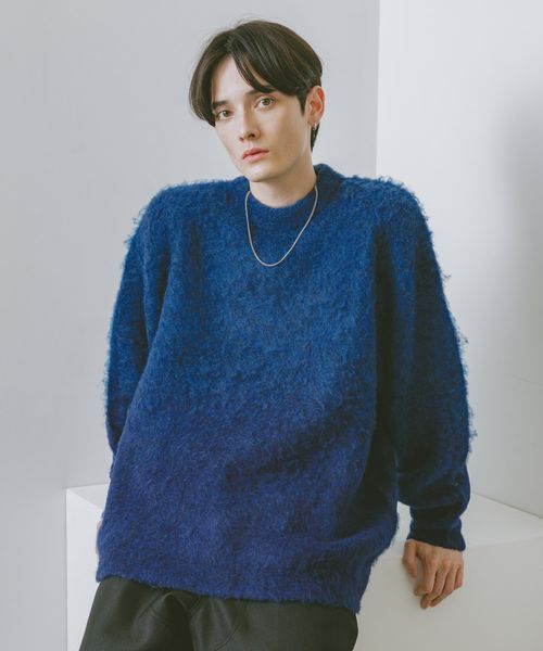 RAGEBLUE グラデーション/ブークレ起毛クルーネックニット ブルー L メンズインナー レイジブルー 600588 and ST アンドエスティ(旧ドットエスティ) RAGEBLUE グラデーション/ブークレ起毛クルーネックニット ブルー L メンズインナー レイジブルー 600588 and ST アンドエスティ(旧ドットエスティ)