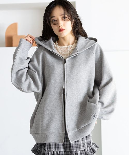 RAGEBLUE 【WOMENS】WジップポンチスウェットBIGパーカー グレー FREE ウィメンズインナー レイジブルー 601134 and ST アンドエスティ（旧ドットエスティ）