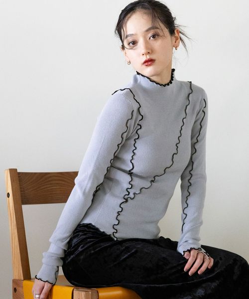 RAGEBLUE 【WOMENS】メロウリブニットプルオーバー ライトブルー FREE ウィメンズインナー レイジブルー 601161 and ST アンドエスティ（旧ドットエスティ）