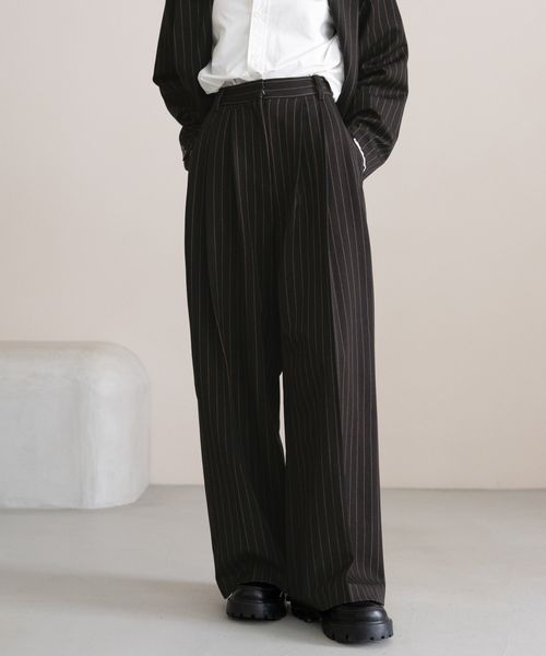 RAGEBLUE 【WOMENS】グランパ3タックワイドスラックス ブラック M ウィメンズボトムス レイジブルー 611994 and ST アンドエスティ（旧ドットエスティ）