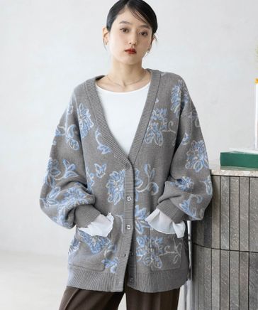 WOMENS】ボタニカルジャガードニットカーディガン | [公式]レイジ